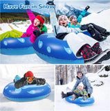 KEUCL Snow Tube, 47 Inch Cold-Resistant Inflatable Big Snow Sled for Kids and Adults, Thickened Heavy Duty Hard Bottom Sleds Snow with Handles, Winter Toys for Outdoor Sledding Snow Tube Sports