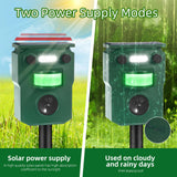 Solar Animal Repeller Ultrasonic Cat Repellent Outdoor with Motion Sensor LED Strobe Light Alarm Sound Raccoon Repellent, 2 Pcs Animal Deterrent Deer Repellent Devices for Garden Yard Farm