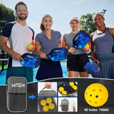 Pickleball Paddles, USAPA Approved Fiberglass Surface Pickleball Set of 4 Pickleball Rackets, Pickle Ball Paddle Set for Beginners & Pros