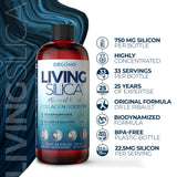 Living Silica Collagen Booster Liquid | Vegan Collagen Boosting Drink | Supports Healthy Collagen and Elastin Production for Joint & Bone Support, Glowing Skin, Strong Hair & Nails. 16.9 oz