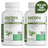 Bronson Bacopa (1200mg Equivalent from 8:1 Extract) Supports Healthy Brain Function and Mental Performance, Traditional Herb, Non-GMO, 180 Vegetarian Capsules