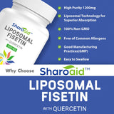 Sharoaid Liposomal Fisetin with Quercetin Supplements 1200 mg per Serving,High Absorption Polyphenols Antioxidants for Women,Men,Non-GMO,Gluten-Free,2 Bottle-120 Softgels