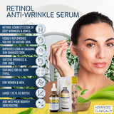 Advanced Clinicals Retinol Facial Serum Moisturizer Skin Care For Face, Anti Aging Retinol Concentrate Reduces Appearance Of Wrinkles & Fine Lines W/Aloe Vera & Green Tea, 1.75 Fl Oz (Pack of 2)
