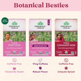 ORGANIC INDIA Tulsi Cinnamon Rose Herbal Tea - Holy Basil, Stress Relieving & Mystical, Immune Support, USDA Certified Organic, Supports Sugar Metabolism, Caffeine-Free - 18 Infusion Bags, 3 Pack