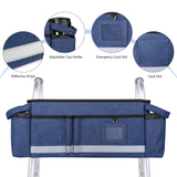 HOOMTREE Walker Basket Walker Bag with Cup Holder,Baskets Bag for Walkers for Seniors with Pockets,Walker Pouch Walker Accessories for Folding Walker,Rollator Walkers (Blue)