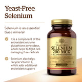 Solgar Yeast-Free Selenium 200 mcg, 250 Tablets - Supports Antioxidant & Immune System Health - Non-GMO, Vegan, Gluten Free, Dairy Free, Kosher - 250 Servings