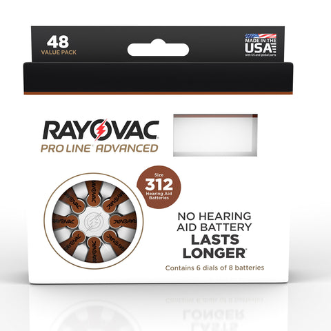 Rayovac Proline Advanced Mercury-Free Hearing Aid Batteries44; Box - 4844; Size 312