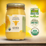 Ghee Organic Grass Fed - Ghee Butter - Organic Ghee - Ghee Oil - Grass Fed Ghee - Organic Butter - Grass Fed Butter - Ghee Butter Organic Grass Fed - Keto Butter - SPRING SUNRISE 8oz