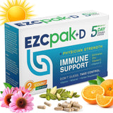 EZC Pak+D 5-Day Immune System Booster with Echinacea, Vitamin C, Vitamin D and Zinc for Immune Support (Pack of 2)