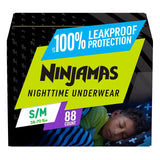 Pampers Ninjamas Nighttime Bedwetting Underwear Boys - Size S/M (38-70 lbs), 88 Count (Packaging & Prints May Vary)