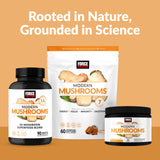 FORCE FACTOR Modern Mushrooms Powder, Mushroom Supplement with Lions Mane, Turkey Tail, & Cordyceps to Support Energy, Focus, Immunity, & Digestion, Vanilla Flavor, 30 Servings