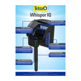 Tetra Whisper IQ Power Filter 45 Gallons, 215 GPH, With Stay Clean Technology