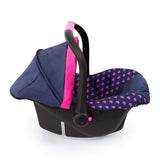 Bayer Design Baby Doll Deluxe Car Seat with Canopy- Blue and Pink