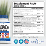 Liberty Lifestyle Sea Moss 3000mg Black Seed Oil 2000mg Ashwagandha1000mg Burdock 1000mg Root - Mineral (60 Count (Pack of 1))