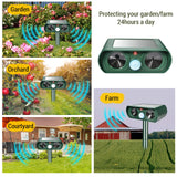 Gebatule 4 Pack Ultrasonic Animal Repellent Repel Cat Deer Squirrel Rabbit Racoon Skunk Rat Dog Animal Repeller Waterproof Motion Activated Keep Animals Away