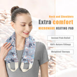 UNCN Long Heating pad for Neck and Shoulders Back 31 * 5.9" microwavable Large Moist Heat Pack Warm hot Compress Neck wrap Weighted Bag Massage Reusable Herbal Nature Calming Portable