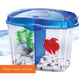 Aqueon Betta Bowl Aquarium Fish Tank Kit, Blue, Half Gallon