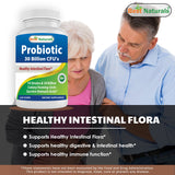 Best Naturals Probiotic 10 Strains & 30 Billion CFU Intestinal Flora, 120 Veggie Capsules - Shelf Stable probiotic (4146365)