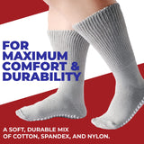 Extra Wide Socks for Swollen Feet Women, Diabetic Socks for Women 9-11, Hospital Socks with Grips for Women, Non Slip Socks Womens, Non Skid Socks for Seniors, Cast Socks Over Cast - 2 Pairs Gray