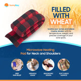 SunnyBay Microwave Heating Pad, Microwavable Cold or Heated Neck and Shoulder Wrap, Wheat-Filled Weighted Beanbag Pack for Moist Hot or Cold Therapy, 26x5 Inches, Buffalo