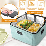 Aotto Portable Oven, 12V 24V 2-in-1 Car Food Warmer Mini Portable Microwave, Personal Heated Lunch Box Warmer for Work Reheating and Cooking Meals in Truck/Vehicle/Travel/Camping/Picnic, Lake Blue