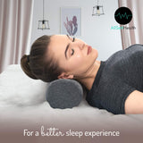 Bamboo Round Cervical Roll Cylinder Bolster Pillow with Removable Washable Cover, Ergonomically Designed for Head, Neck, Back, and Legs || Ideal for Spine and Neck Support During Sleep, Grey