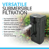 Fluval U2 Underwater Filter – Designed for Freshwater and Saltwater Aquariums, Also Ideal for Terrariums and Turtle Tanks