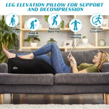 Wedge Pillow for Sleeping - Inflatable Leg Elevation Pillow for Swelling,Circulation,Leg & Back Pain Relief,Leg Support Pillow,Leg Wedge Pillows for After Aurgery,Hip,Foot,Ankle Recovery (Black)