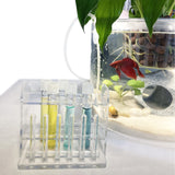 Aquarium Test Tube Holder, Handmade Rack, w/6 Slots and 6 Drying Poles for API and TC Glass Test Tubes