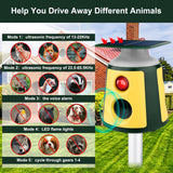 2024 Upgraded Animal Repeller, Solar Ultrasonic Animal Repeller 360° Induction & LED Flame Light, Cat Repellent Outdoor Waterproof， Animal Deterrent Repel Cats, Dogs, Deer, Wild Boars, Foxes and More