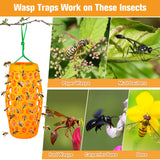 Wasp Traps Outdoor Hanging, Wasp Repellent for Indoor/Outdoor, Carpenter Bee Trap for Outside, Insect Trap, Yellow Jacket Trap, Bee Killer, Fake Wasp Nest&Paper Wasps -2 Pack 4 Sticky Boards(Orange)