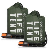 Go Time Gear Life Tent Emergency Survival Shelter – 2 Person Emergency Tent – Use As Survival Tent/Tarp , Tube Tent - Green 2 Pack