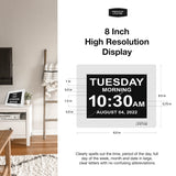 American Lifetime 【New 2024】 Dementia Clock Large Digital Clock for Seniors, Digital Clock Large Display with Custom Alarms, Clock with Day & Date for Elderly, Large Number Digital Clock White