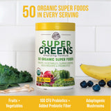 COUNTRY FARMS Super Greens Apple Banana Powder Smoothie, Organic Super Foods, USDA Organic Drink Mix, Fruits, Vegetables, Mushrooms, Superfood Nutrition, 40 Servings, 2 Pack