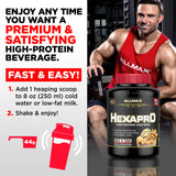 ALLMAX HEXAPRO, Chocolate - 5 lb - 25 Grams of Protein Per Serving - 8-Hour Sustained Release - Zero Sugar - 52 Servings