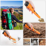 Dmyond Metal Detector Pinpointer, Professional Waterproof Handheld Pin Pointer Wand, Search Treasure Pinpointing Finder Probe with 9V Battery for Adults, Kids - Orange