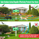 Cat Repellent Outdoor,Ultrasonic Pest Repellent Solar Powered,Cat Repellent Outdoor to Keep Cats Away,Animal Deterrent Devices Outdoor with Flashing Lights,Rabbit Repellent Ultrasonic Solar for Yard