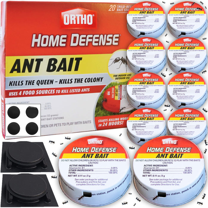 Ant Killer by Ortho Home Defense 20Pk|Metal Ant Traps Indoor & Ant Killer Outdoor | Ant Killer Indoor Safe for Pets and Kids |Effective Ant Trap & Ant Bait Indoor Ant Killer | Ants Killer for House