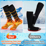 Heated Socks for Men Women, 4000mAh Rechargeable Heated Socks with 3 Heat Settings, Electric Heated Socks Foot Warmer Socks for Camping, Skiing, Hiking, Hunting, Winter Outdoor Sports,Black,X-Large