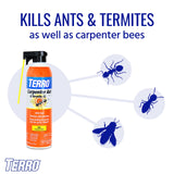 TERRO T1901SR Ready to Use Indoor and Outdoor Carpenter Ant, Termite, and Carpenter Bee Killer Aerosole Spray - 2 Pack 32 Total Ounces