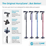 HurryCane Freedom Edition Folding Walking Cane, Pathfinder Purple