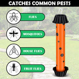 12 Pcs Sticky Fly Trap Fly Stick Indoor Outdoor Long Lasting Adhesive Fly Catcher with Hanging Hook for Wasps Gnats Bugs Insects Moths Fruit Flies Mosquitoes Spiders Fleas (Orange, Black)