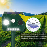 2Pcs Ultrasonic Pest Repellent Outdoor Solar Animal Repeller with Motion Detection&LED Flash Lights Deer Deterrent Devices to Repel Dog Cat Squirrel Raccoon Rabbit Bird Mice Skunk Repellent for Yard