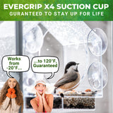 Nature Anywhere Transparent Acrylic Window Bird Feeder - Enhanced Suction Grip, Bird Watching for Cats, Easy-to-Clean, Outdoor Birdhouse - Perfect for Garden, Yard, & Elderly Viewing