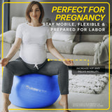 URBNFit Exercise Ball - Yoga Ball for Workout, Pilates, Pregnancy, Stability - Swiss Balance Ball w/Pump - Fitness Ball Chair for Office, Home Gym, Labor- Yellow, 26 in