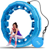 Infinity Weighted Hula Fit Hoop for Adult Weight Loss, 2 in 1 Smart Fitness Exercise Hoop for Women Abs Workout, Fit on Form 24/28/32 Detachable Knots