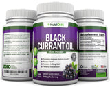 Black Currant Oil - 1000 Mg - 180 Softgels - Cold-Pressed Pure Black Currant Seed Oil - Hexane Free - 140mg GLA Per Serving - Regulates Hormonal Balance - Great for Immune System, Hair and Skin