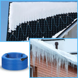 Copkim 20 ft 5w/ft Roof and Gutter Snow Deicing Cable Roof Snow Deicing Kit Snow Melting Cable Gutter Heater Deicing Roof Cable with Roof Clips and Spacers for Roof Snow Melting