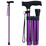 RMS Folding Cane - Foldable, Adjustable, Lightweight Aluminum Offset Walking Cane - Collapsible Walking Stick with Ergonomic Derby Handle - Ideal Daily Living Aid for Limited Mobility (Lavender)