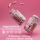 D-Mannose Supplement for Urinary Tract Health | Fortified with CranMax for Vaginal Health | 1400mg Natural UT Support Cranberry Pills | Rapid Action Detox & Impurities Flush (120 Count)